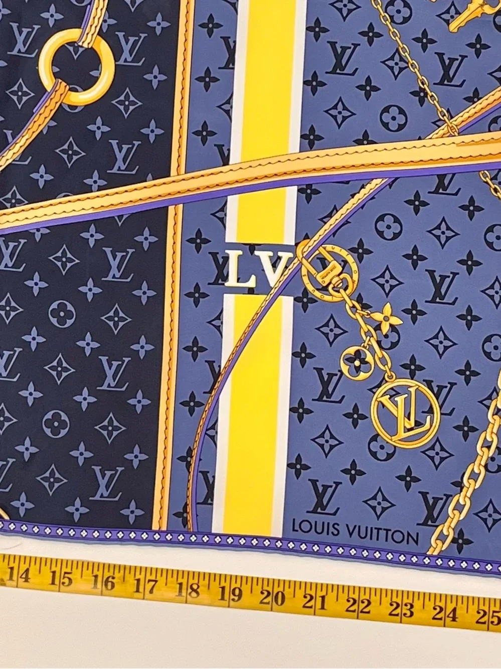 Louis Vuitton Navy & Violet Monogram Silk Scarf